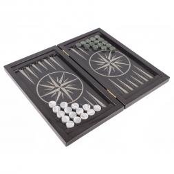 Подарочные нарды &amp;quot;Роза ветров/Герб&amp;quot; из камня гранит