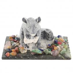 Сувенир &amp;quot;Крыса с сыром&amp;quot; из мрамолита