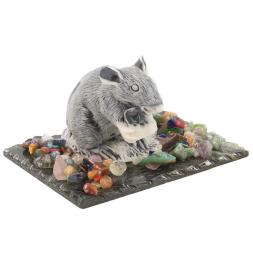 Сувенир &amp;quot;Крыса с сыром&amp;quot; из мрамолита