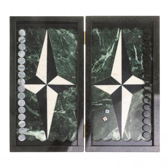 Каменные нарды &amp;quot;Звезда&amp;quot; камень змеевик мрамор 124056