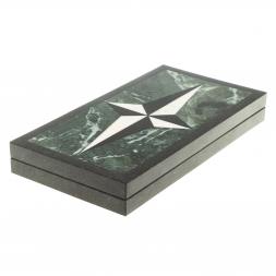 Каменные нарды &amp;quot;Звезда&amp;quot; камень змеевик мрамор