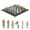 Шахматы "Галлы и Римляне" доска 36х36 см черно-белая мрамор змеевик
