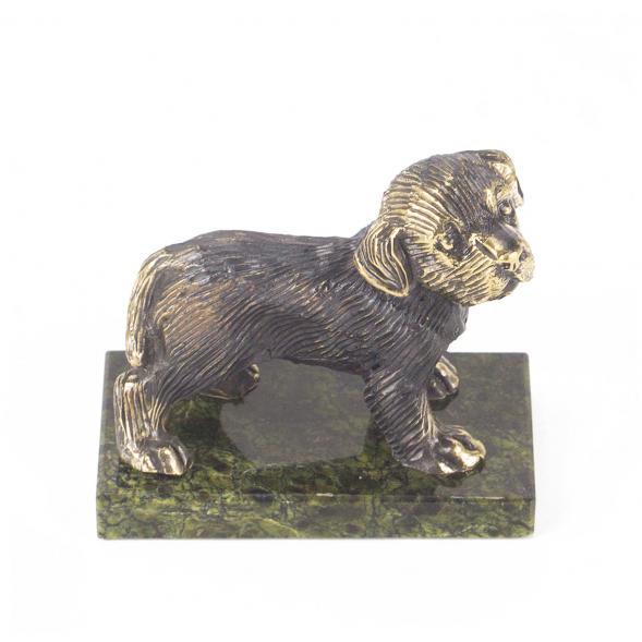 Статуэтка &amp;quot;Собачка большая №1&amp;quot; бронза змеевик 118752