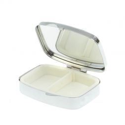 Таблетница на 2 отделения камень золотистый обсидиан цвет серебро