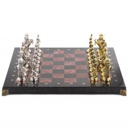 Шахматы эксклюзивные "Великая Отечественная война" доска 44х44 см из камня лемезит