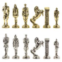 Шахматы эксклюзивные "Великая Отечественная война" доска 44х44 см из камня лемезит