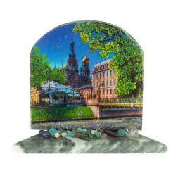 Сувенир арка "Спас на крови" из змеевика 13х6,5х10 см