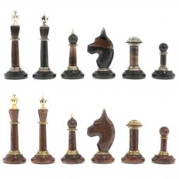 Шахматы из камня обсидиан "Классические" доска 40х40 см