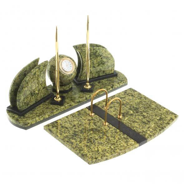 Настольный набор из натурального змеевика &amp;quot;Шар&amp;quot; 113270