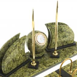 Настольный набор из натурального змеевика &amp;quot;Шар&amp;quot;