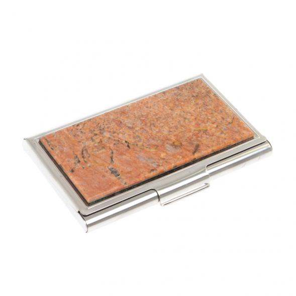 Карманная визитница из камня пегматит 126720