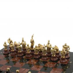 Шахматы подарочные &amp;quot;Европейские&amp;quot; из камня и бронзы 44х44 см