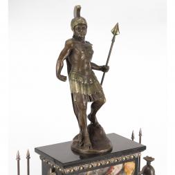 Интерьерные часы из яшмы с бронзой &amp;quot;Спартанец&amp;quot;