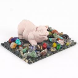 Сувенир &amp;quot;Поросенок играет&amp;quot; из мрамолита