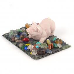 Сувенир &amp;quot;Поросенок играет&amp;quot; из мрамолита