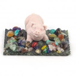 Сувенир &amp;quot;Поросенок играет&amp;quot; из мрамолита