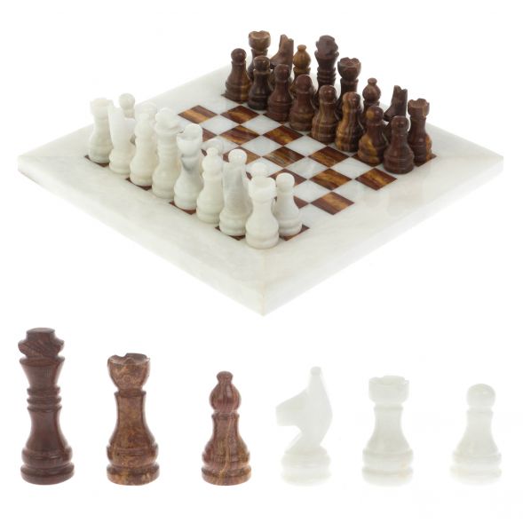 Каменные шахматы &amp;quot;Сувенирные&amp;quot; мрамор, оникс доска 20х20 см 128894