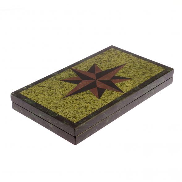 Нарды &amp;quot;Звезда&amp;quot; из камня змеевик, лемезит 125273