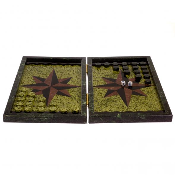 Нарды &amp;quot;Звезда&amp;quot; из камня змеевик, лемезит 125273