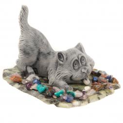 Сувенир "Котенок играет" из мрамолита