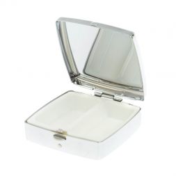 Таблетница на 2 отсека камень золотистый обсидиан цвет серебро