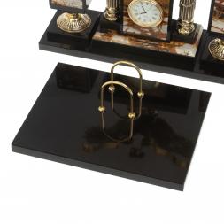 Настольный набор &amp;quot;Двуглавый орел&amp;quot; камень яшма бронза