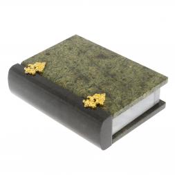 Шкатулка "Книжка" камень змеевик средняя 11x14x4 см