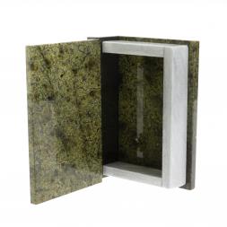Шкатулка "Книжка" камень змеевик средняя 11x14x4 см
