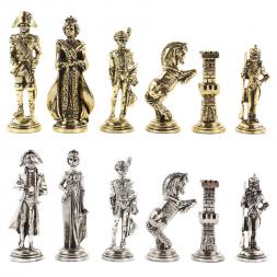 Шахматы "Отечественная война 1812 г." доска 40х40 см мрамор змеевик