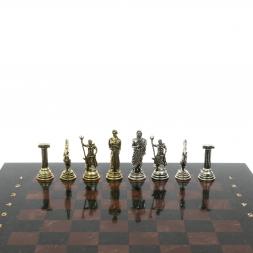 Шахматы "Атлас" доска 28х28 см из камня лемезит змеевик