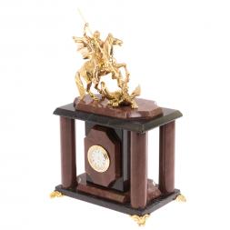 Часы &amp;quot;Георгий Победоносец&amp;quot; лемезит бронза 17х12х27 см