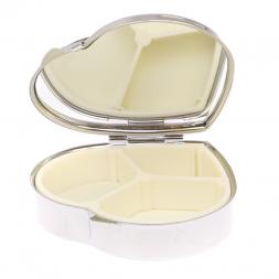 Таблетница "Сердце" на 3 отделения камень амазонит цвет серебро