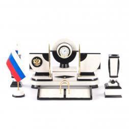 Настольный набор из мрамора &amp;quot;Престиж&amp;quot; с символикой России