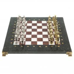 Шахматы &amp;quot;Атлас&amp;quot; доска 28х28 см из камня мрамор лемезит фигуры металлические