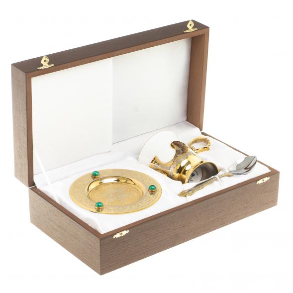 Кофейная пара &amp;quot;Малахитовая&amp;quot; 200 мл Златоуст 123793