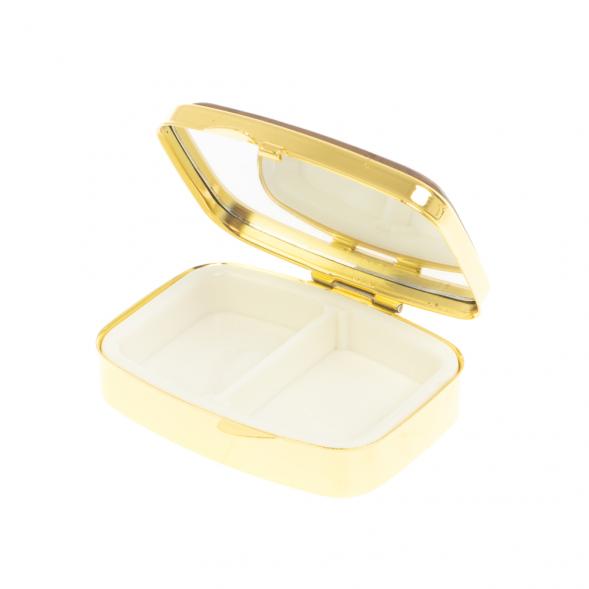 Таблетница на 2 отделения тигровый глаз цвет золото 127188