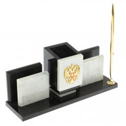 Мини-набор &amp;quot;Менеджер&amp;quot; из мрамора с гербом РФ