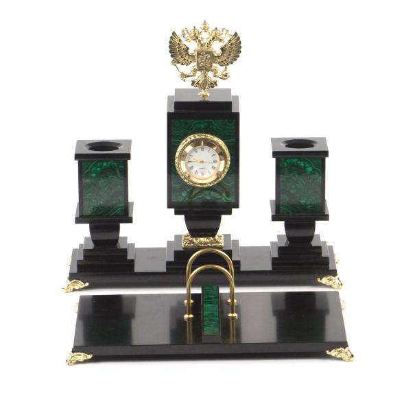 Письменный набор из малахита &amp;quot;Гербовый&amp;quot; 121835