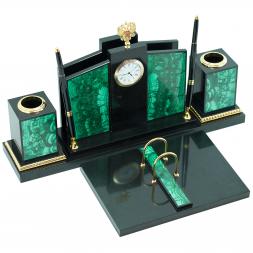 Настольный набор  из малахита &amp;quot;Герб&amp;quot;
