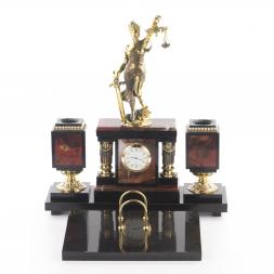 Настольный набор &amp;quot;Фемида&amp;quot; из яшмы и бронзы