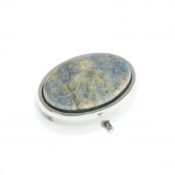 Таблетница овальная на 2 отделения камень кианит 5,5х4,5х 2 см