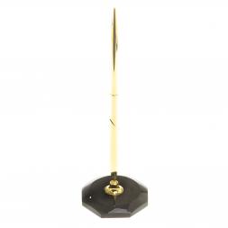 Ручка металлическая на восьмиугольной подставке из черного обсидиана 7х7х20 см