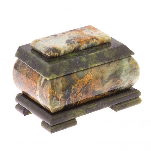 Шкатулка из офиокальцита 10х6,5х6,7 см 124844