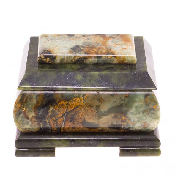 Шкатулка из офиокальцита 10х6,5х6,7 см 124844