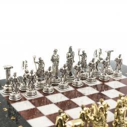 Шахматы &amp;quot;Подвиги Геракла&amp;quot; доска 28х28 см из камня лемезит мрамор