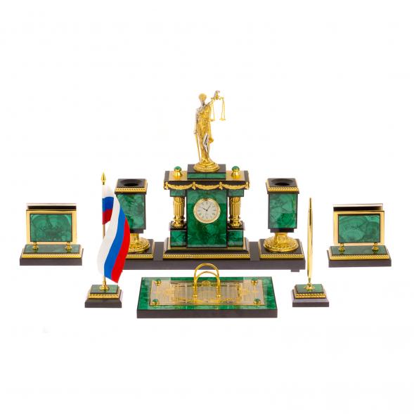 Письменный набор из малахита &amp;quot;Фемида&amp;quot; Златоуст 125278