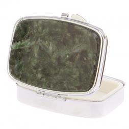 Таблетница на 2 отделения камень актиновит цвет серебро