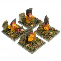 Сувенир "Петух с деньгами" камень змеевик